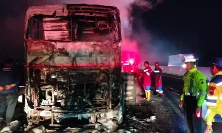 Bus Tujuan Madura Hangus di Tol Pemalang